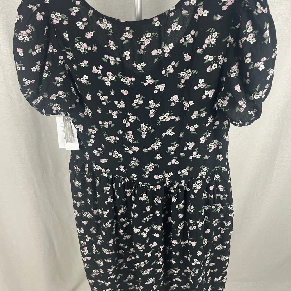 BP Black Printed Babydoll Minidress size small NWT - Picture 8 of 10
